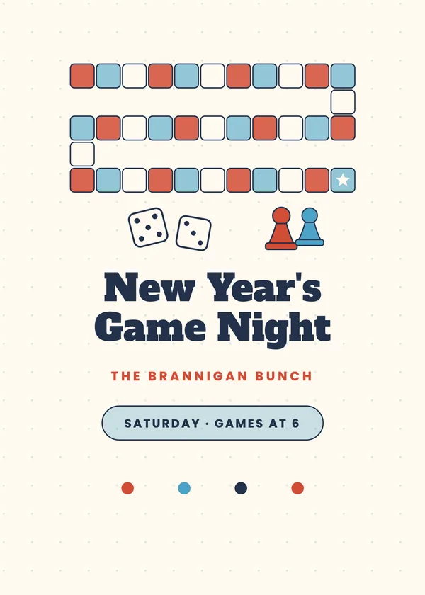 Game Board — Game Night New Year's invitation