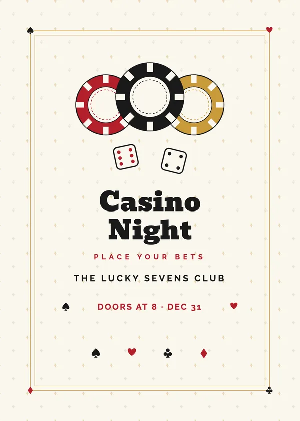 High Roller — Casino Night New Year's invitation