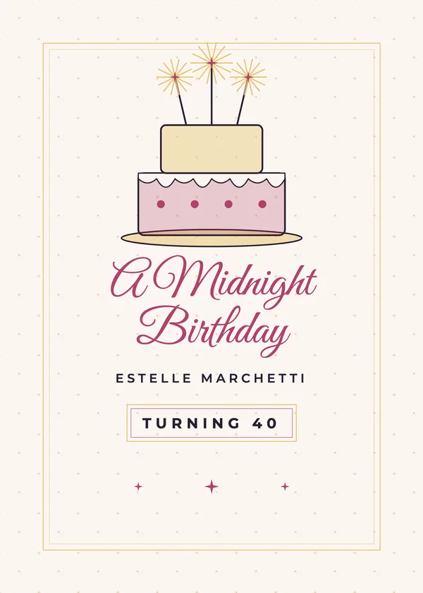 Midnight Birthday — New Year's Eve Birthday New Year's invitation