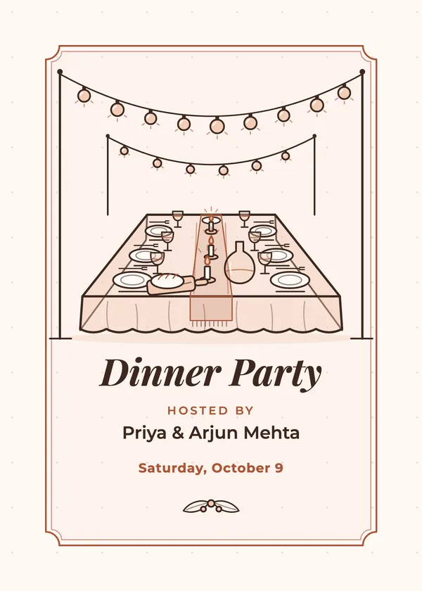 Dinner Party — dinner & drinks party invitation
