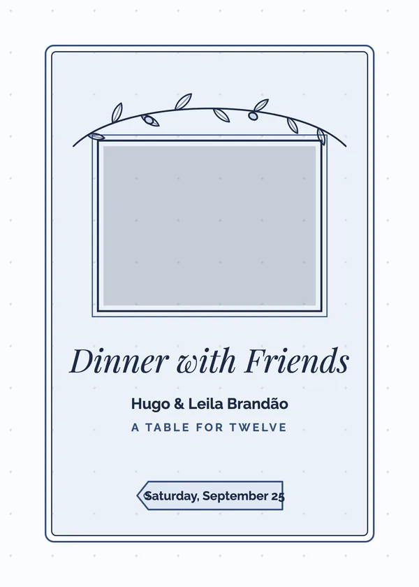 Dinner with Friends — Dinner Party party invitation with a photo window