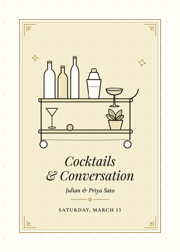 Bar Cart — Cocktail Party party invitation