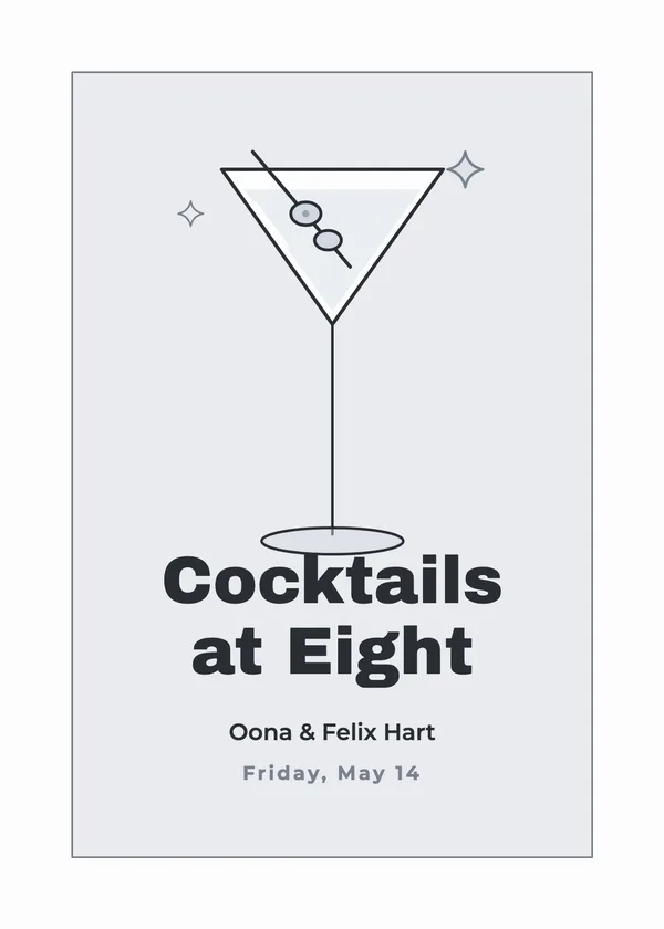 Cocktails at Eight — Cocktail Party party invitation