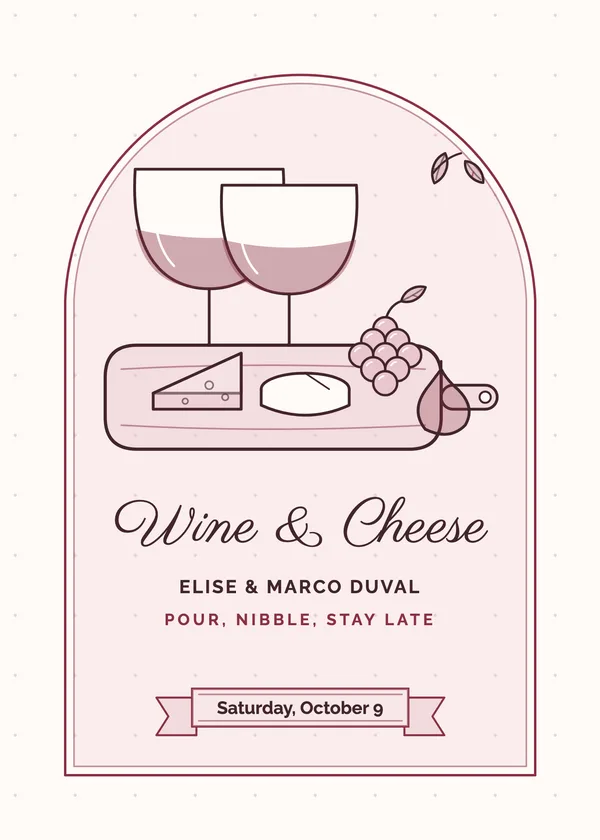 Wine & Cheese — Wine & Cheese party invitation