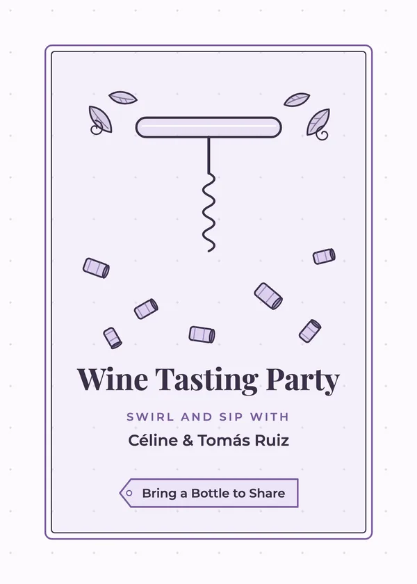 Wine Tasting Party — Wine & Cheese party invitation