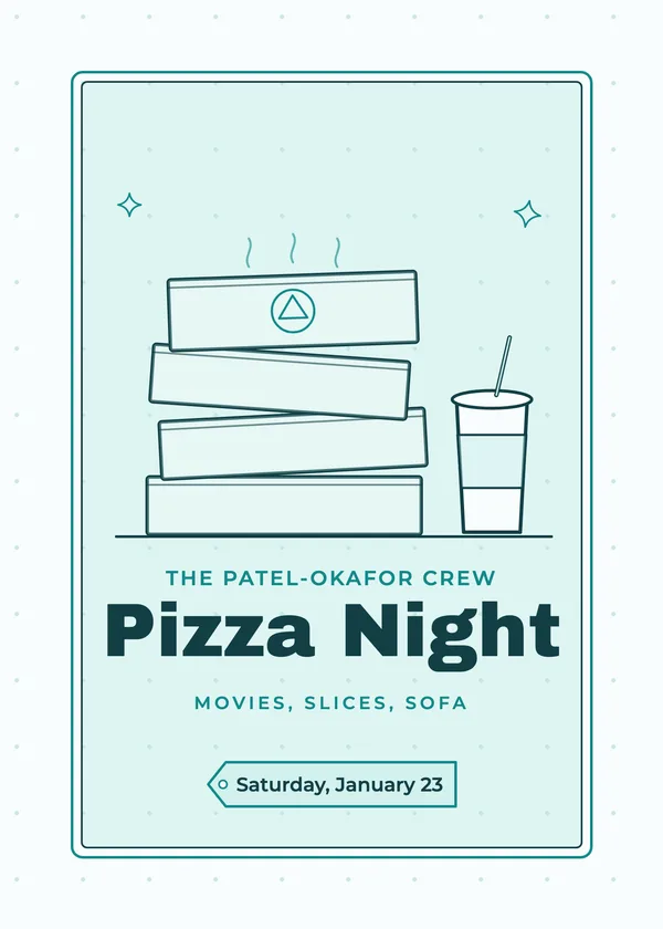 Pizza Night — Pizza Party party invitation