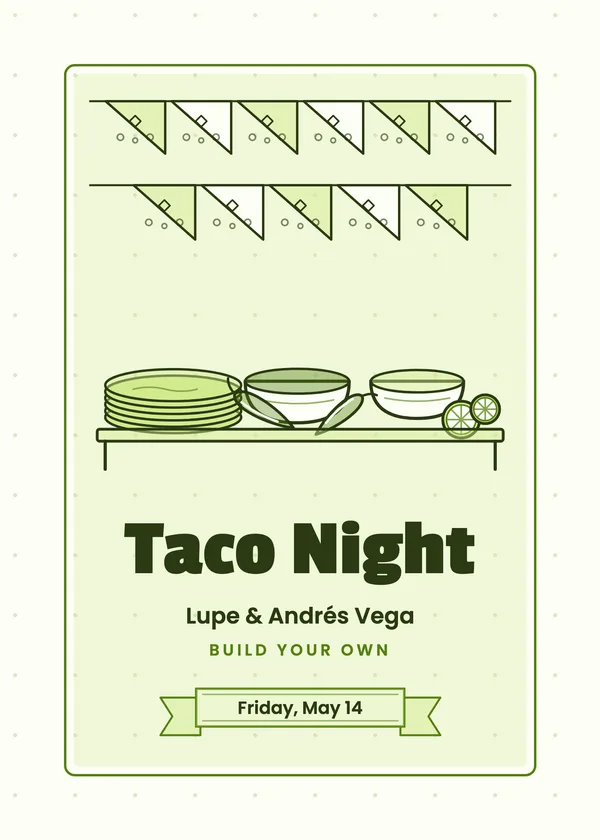 Taco Night — Taco Night party invitation