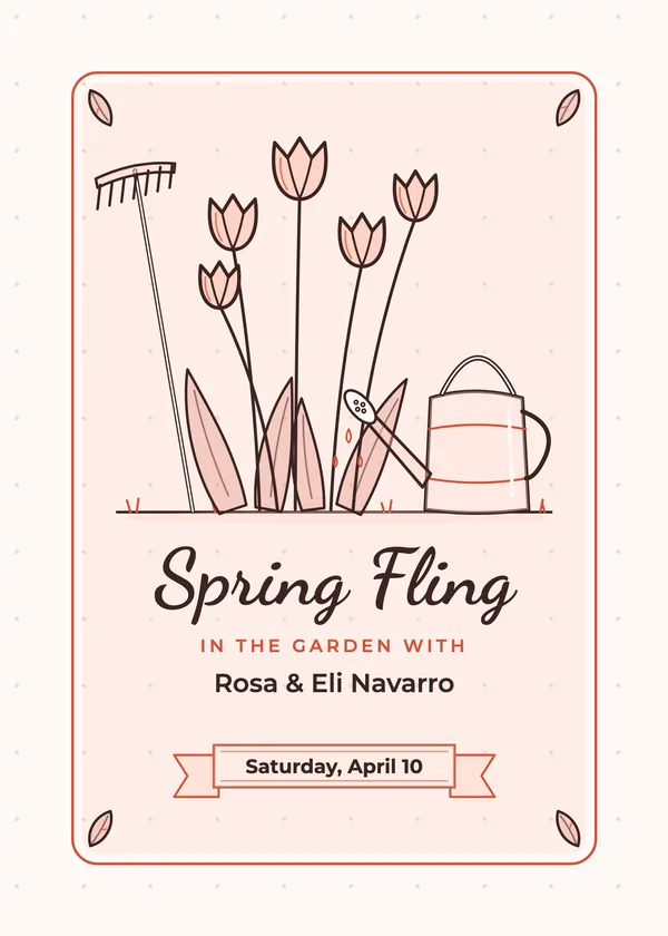 Spring Fling — Spring Fling party invitation