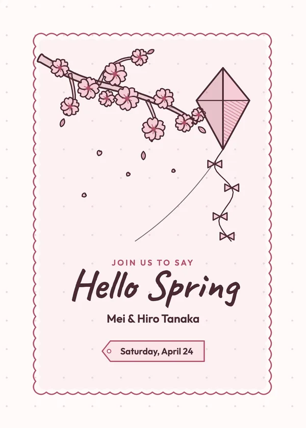 Hello Spring — Spring Fling party invitation