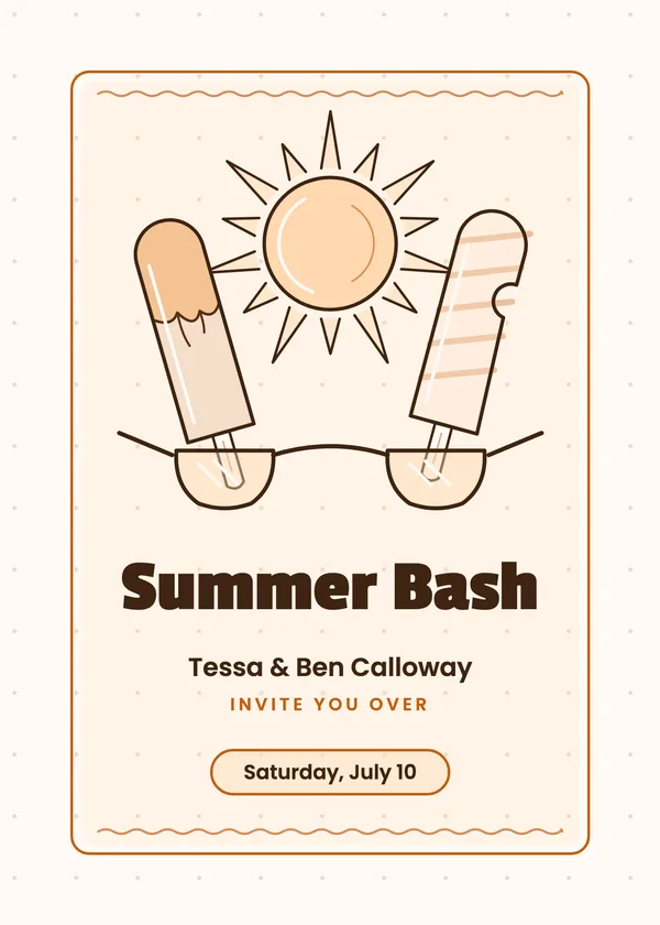 Summer Bash — Summer Bash party invitation