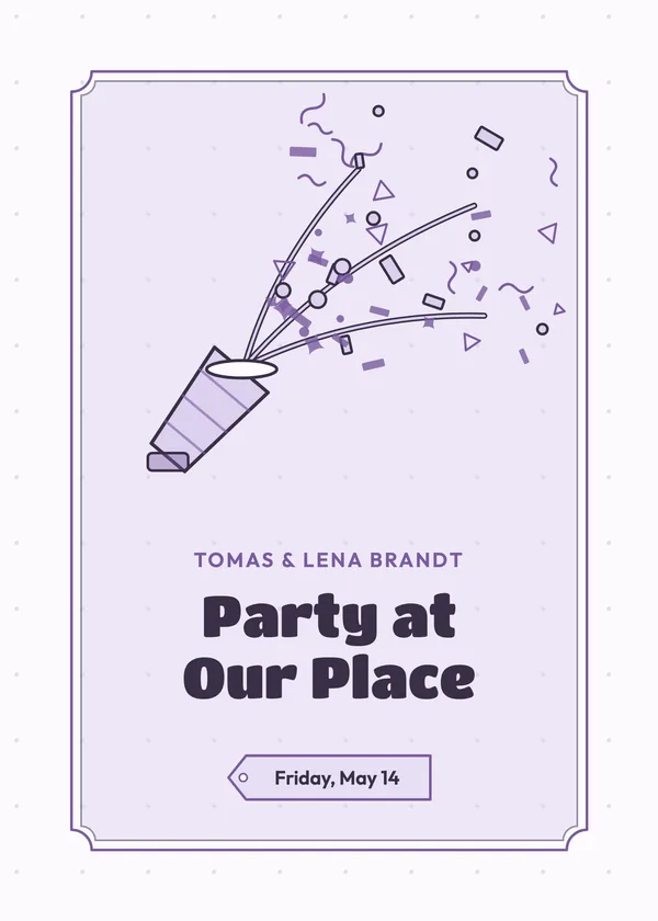 Confetti Cannon — Confetti & Balloons party invitation
