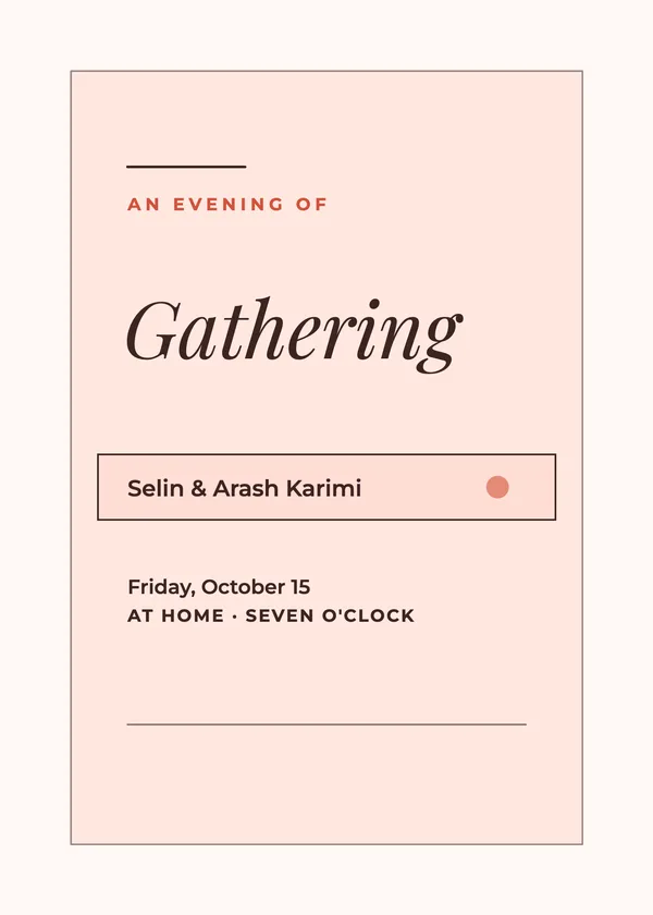 Gathering — Modern Minimal party invitation