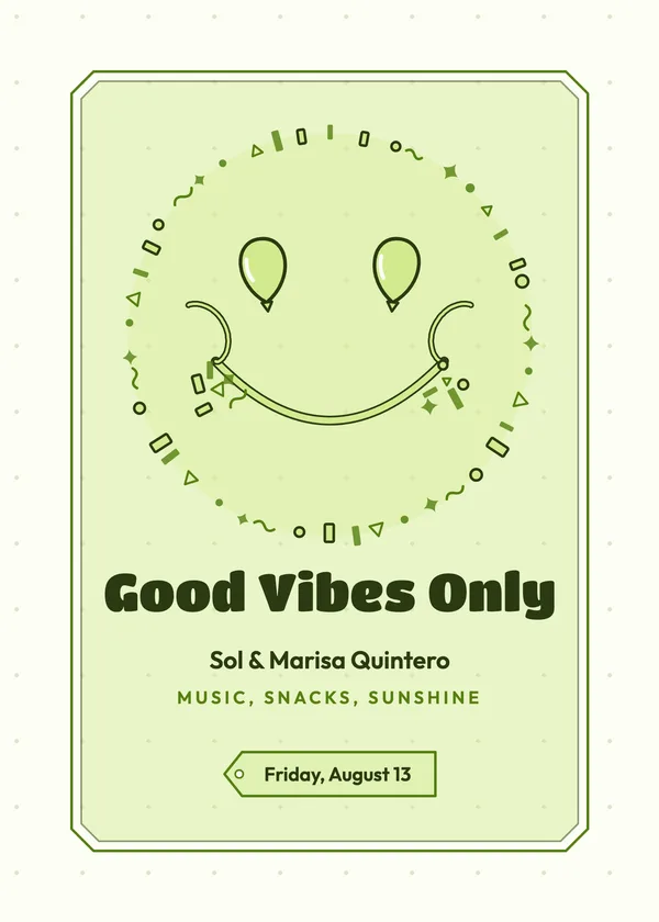 Good Vibes Only — Smiley Faces & Emoji party invitation