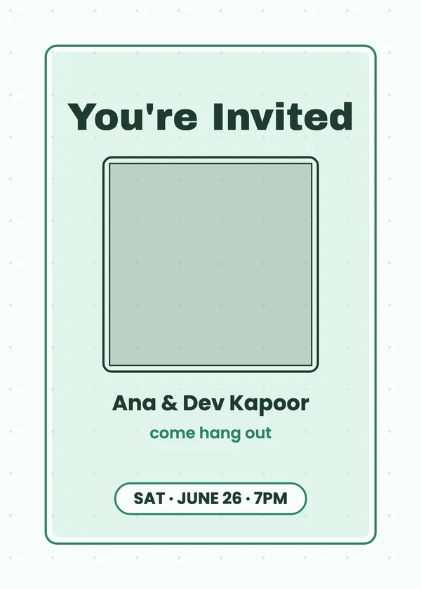 Phone Invite — Text & Email party invitation with a photo window