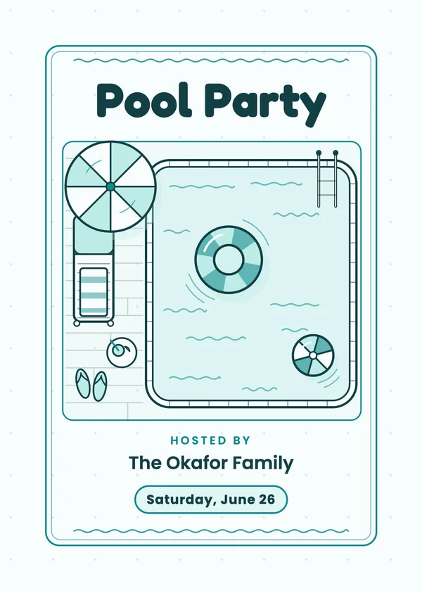 Pool Party — outdoor & summer party invitation