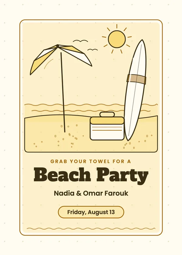 Beach Party — Beach Party party invitation