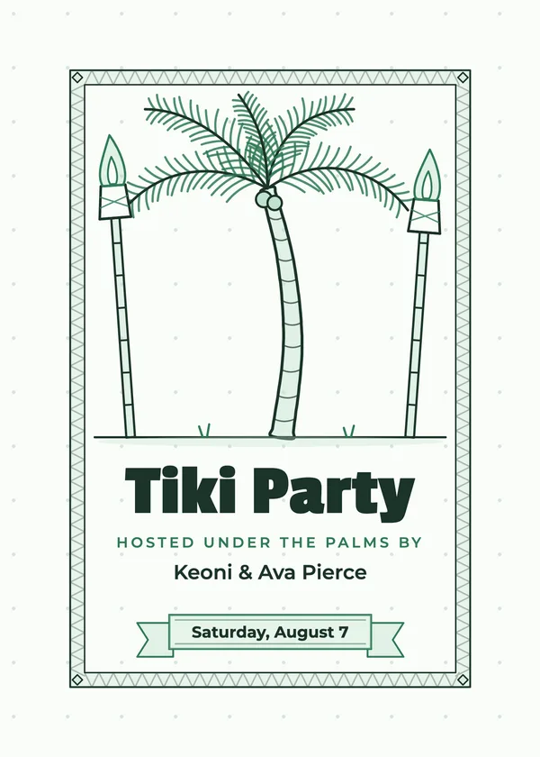 Tiki Party — Luau & Tiki party invitation