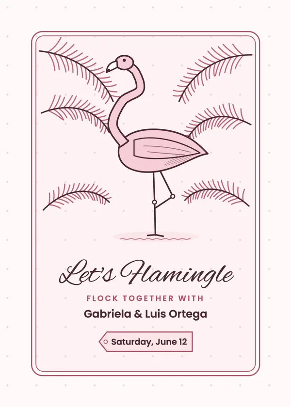 Let's Flamingle — Flamingo & Pineapple party invitation