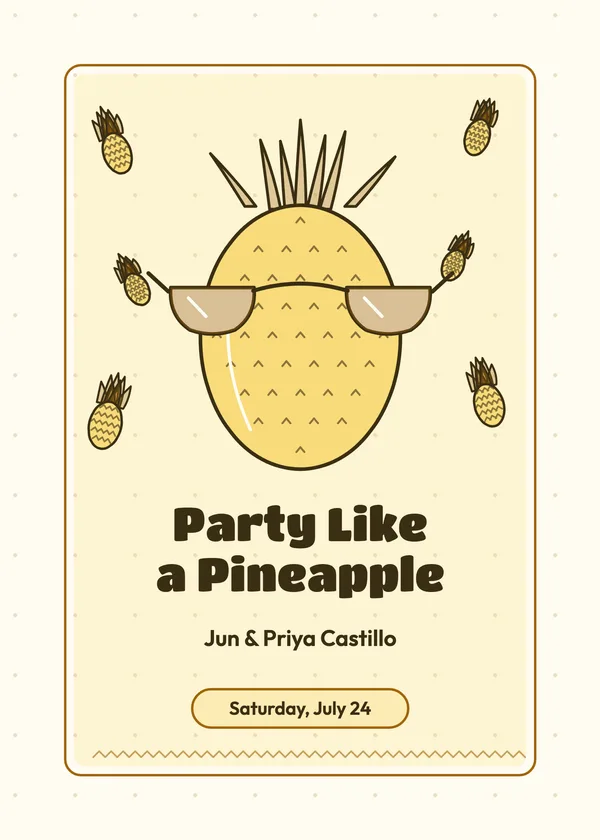 Party Like a Pineapple — Flamingo & Pineapple party invitation