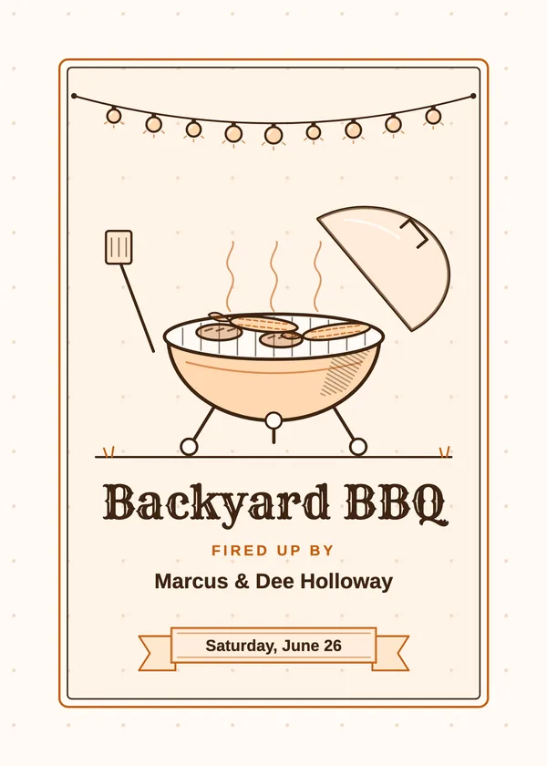 Backyard BBQ — BBQ & Cookout party invitation