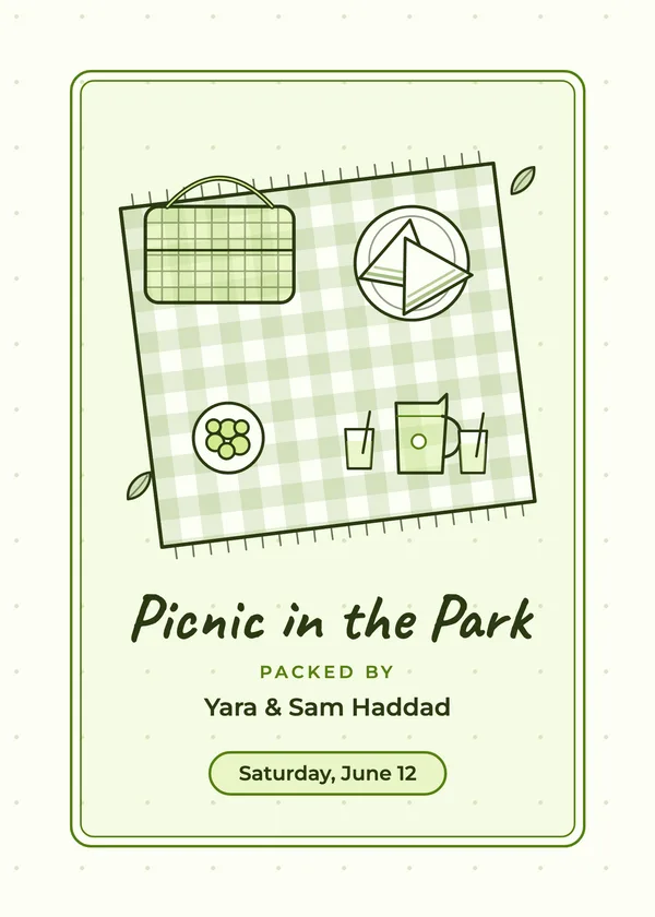 Picnic in the Park — Garden Party & Picnic party invitation
