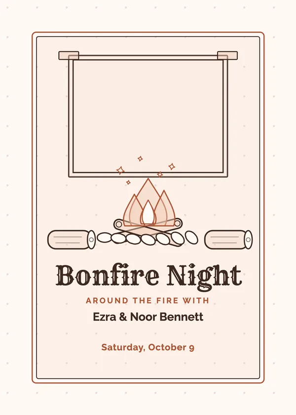 Bonfire Night — Bonfire & Glamping party invitation with a photo window