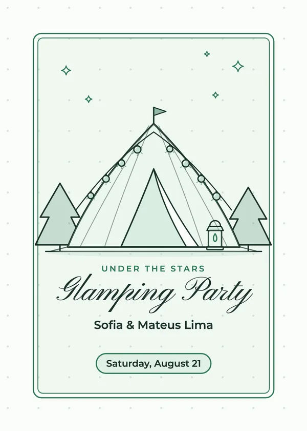 Glamping Party — Bonfire & Glamping party invitation