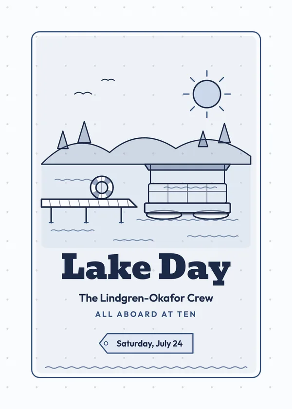 Lake Day — Boat & Lake party invitation
