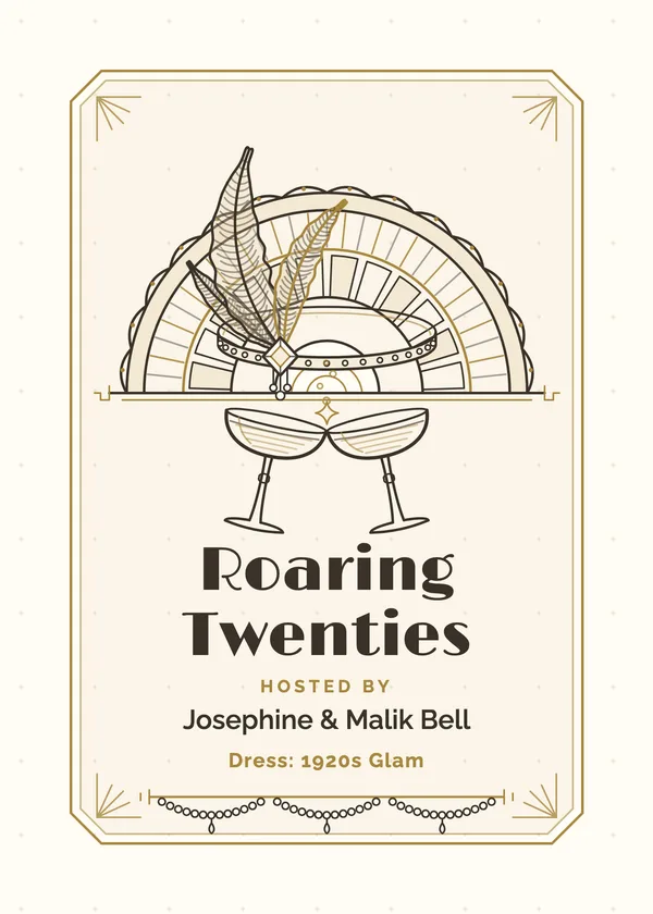 Roaring Twenties — decades party invitation
