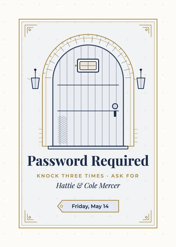 Password Required — Roaring Twenties party invitation