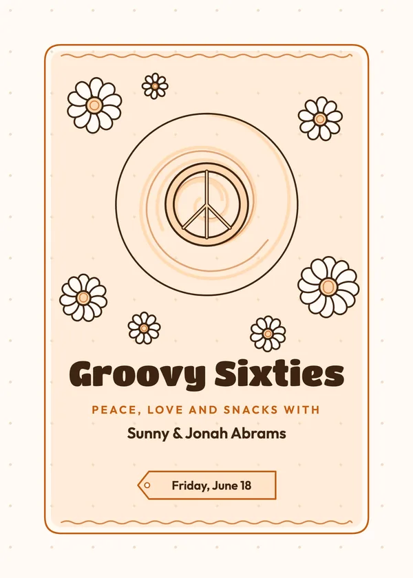 Groovy Sixties — Sock Hop & Sixties party invitation