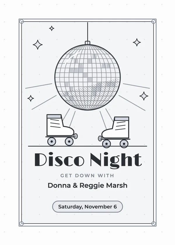 Disco Night — 70s Disco party invitation