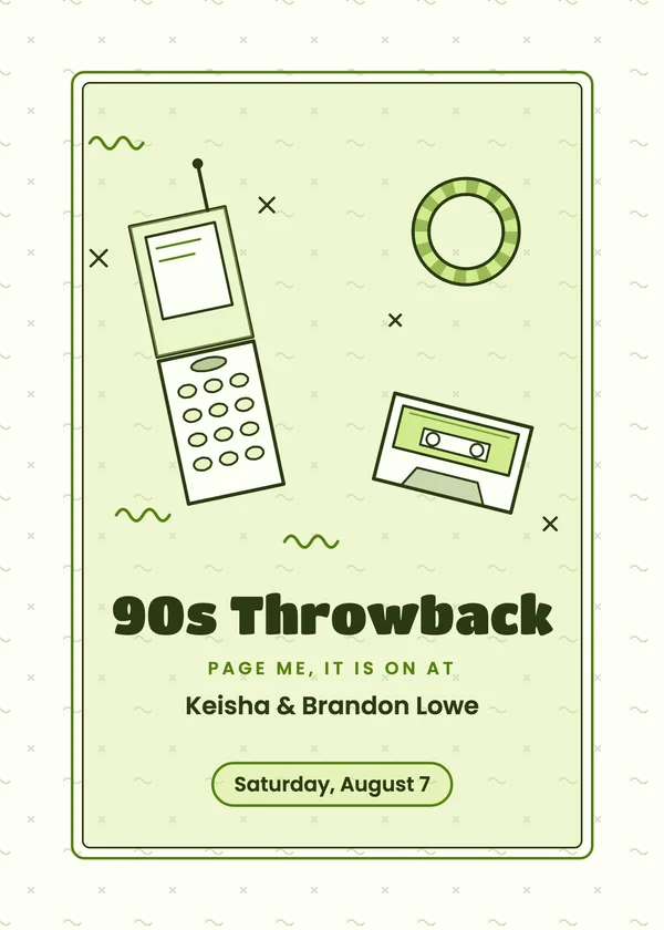 90s Throwback — 90s Party party invitation