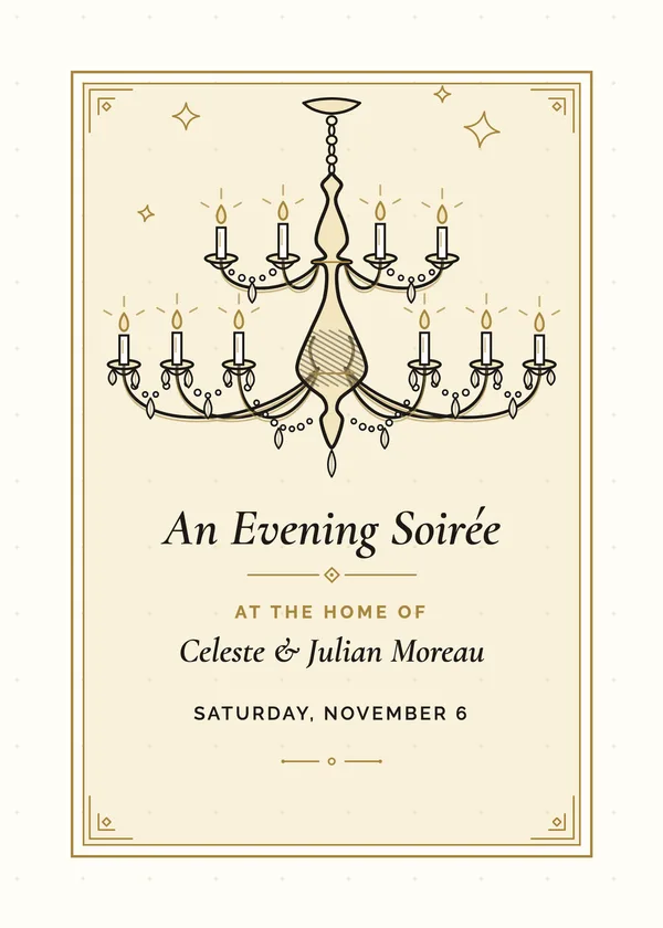 Chandelier — Evening Soirée party invitation