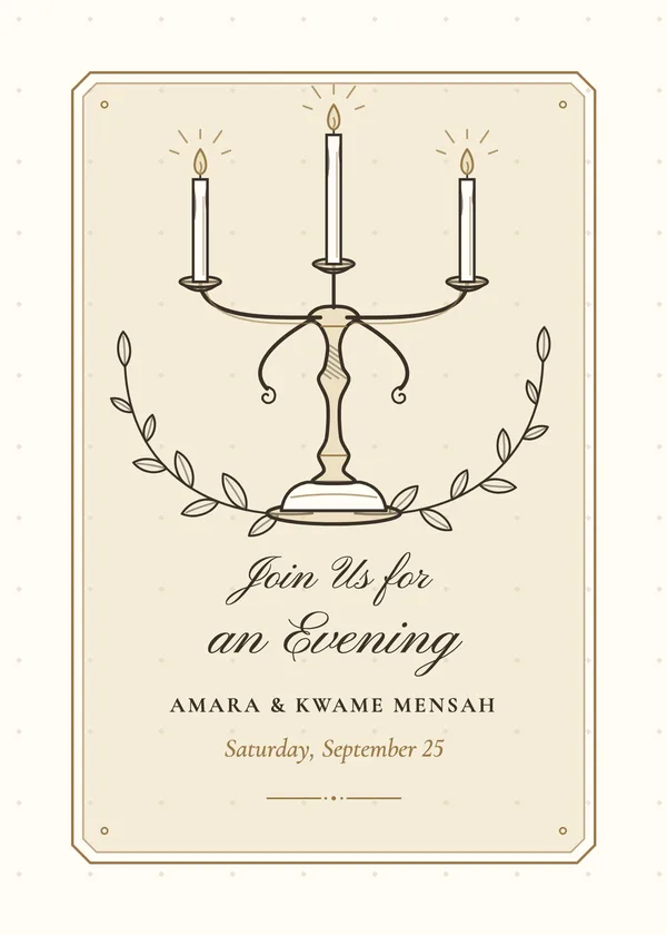 Candelabra — Evening Soirée party invitation