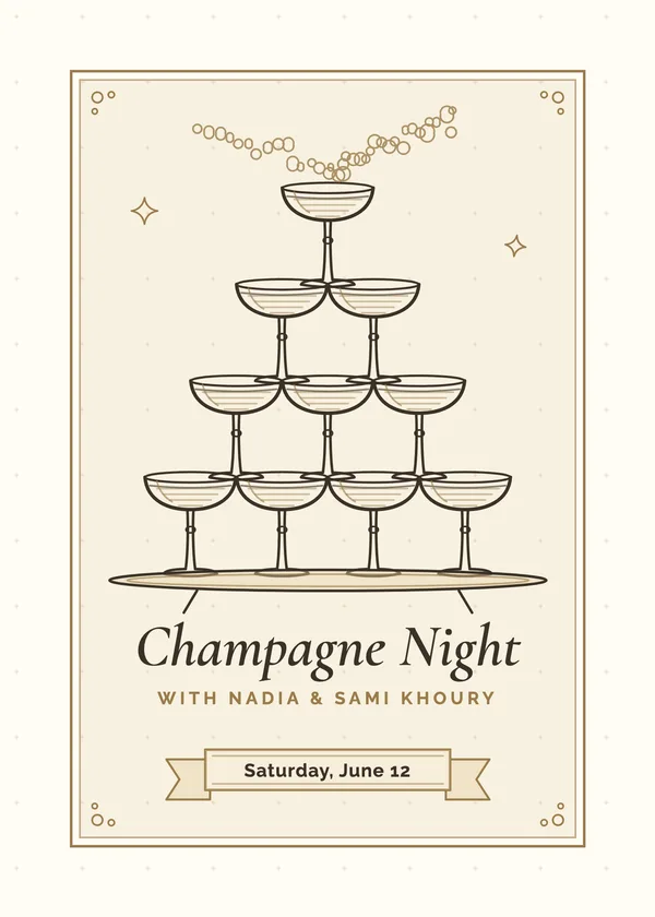 Champagne Tower — Champagne Celebration party invitation