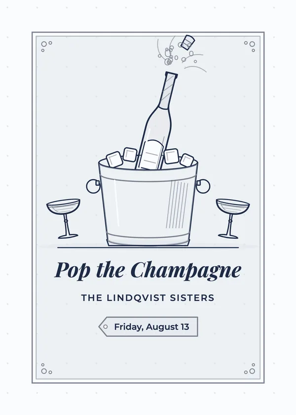 Bottle on Ice — Champagne Celebration party invitation