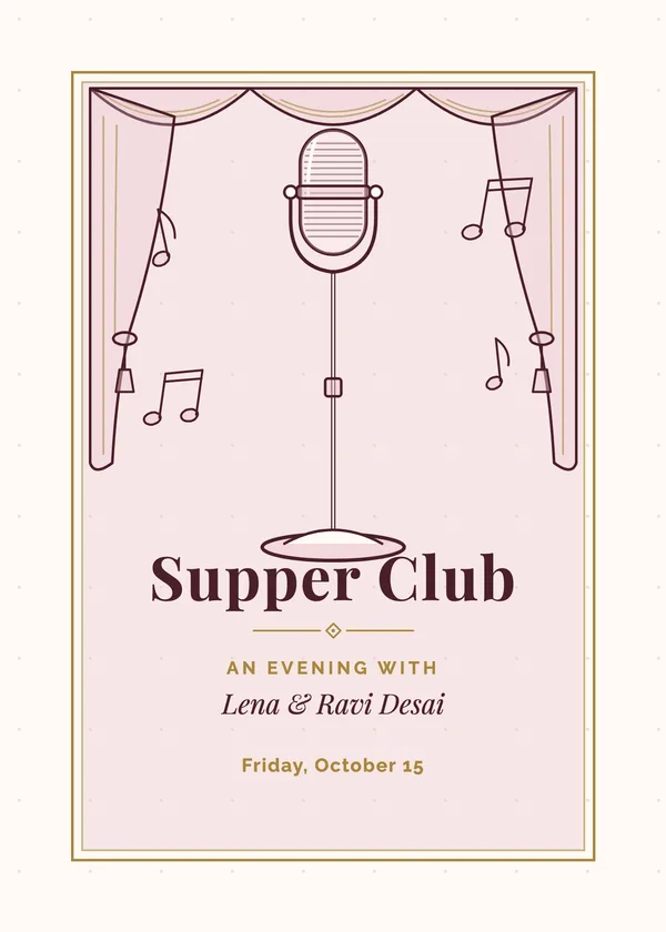 Supper Club — Supper Club & Jazz Night party invitation