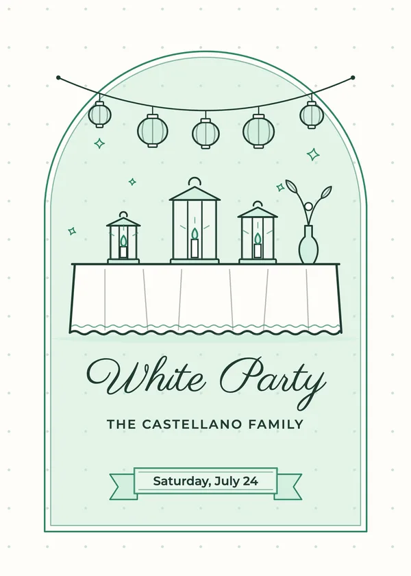 Linen & Lanterns — All White Party party invitation