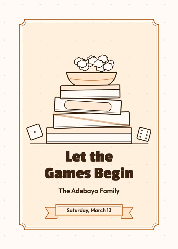 Let the Games Begin — Game Night party invitation