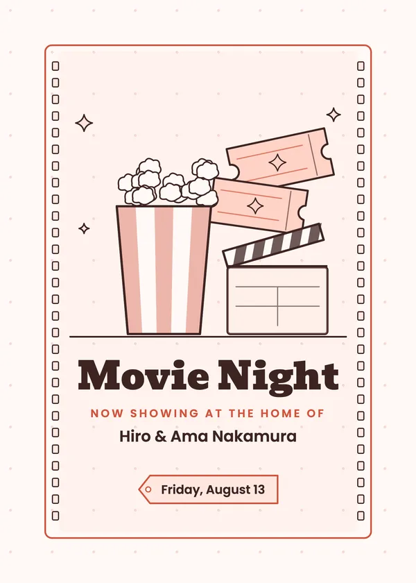 Movie Night — Movie Night & Red Carpet party invitation