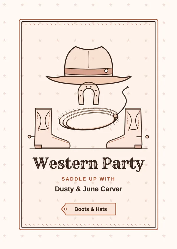 Western Party — Western Hoedown party invitation