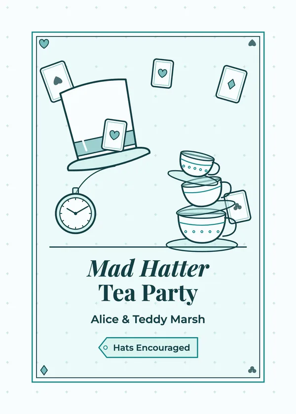Mad Hatter Tea Party — Tea Party & Mad Hatter party invitation
