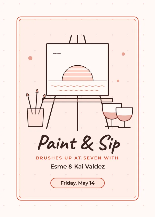 Paint & Sip — Paint & Sip party invitation
