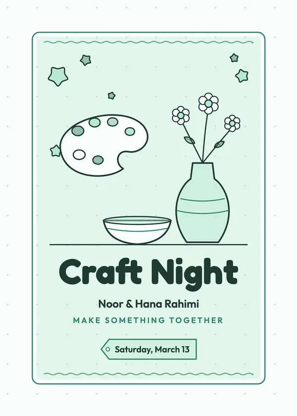 Craft Night — Paint & Sip party invitation