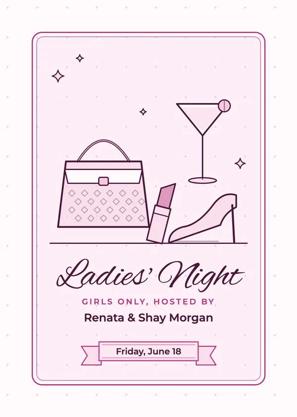 Ladies' Night — Ladies' Night & Kitty Party party invitation