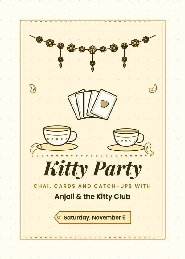 Kitty Party — Ladies' Night & Kitty Party party invitation