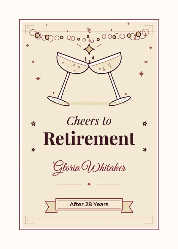 Cheers to Retirement — Classic Happy Retirement retirement invitation