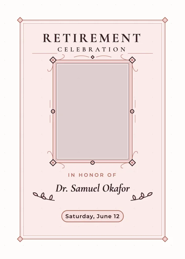 Retirement Celebration — Classic Happy Retirement retirement invitation with a photo window