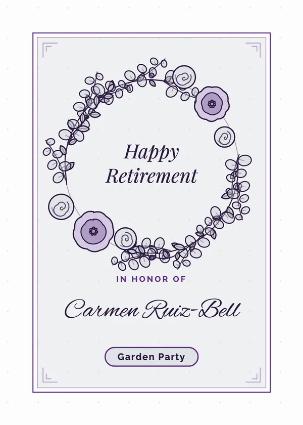 Botanical Wreath — Floral & Sunflower retirement invitation
